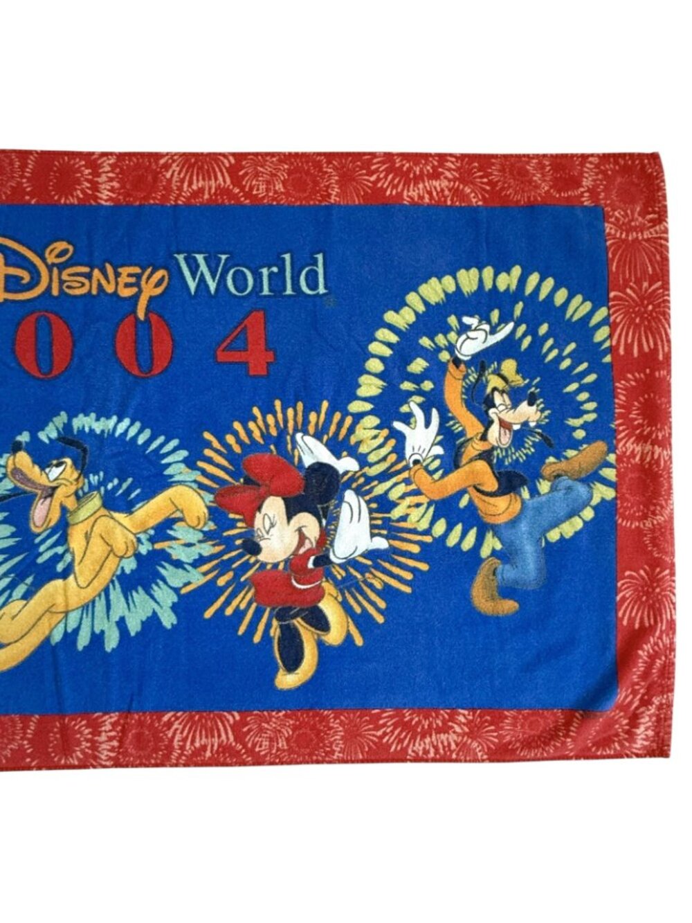 VTG 2004 Disney World Beach Towel Fireworks Fab 5 New Years 4th Of July Mickey - Picture 3 of 8